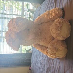 Plush 20"sitting bunny, NWT, dark beige